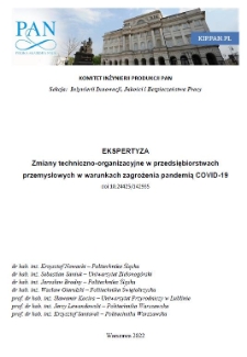 Zmiany techniczno-organizacyjne w przedsiębiorstwach przemysłowych w warunkach zagrożenia pandemią COVID-19